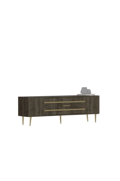 DEMONTE DECOR DEKOLP2DD TV SEHPASI CEVİZ-ALTIN - 4