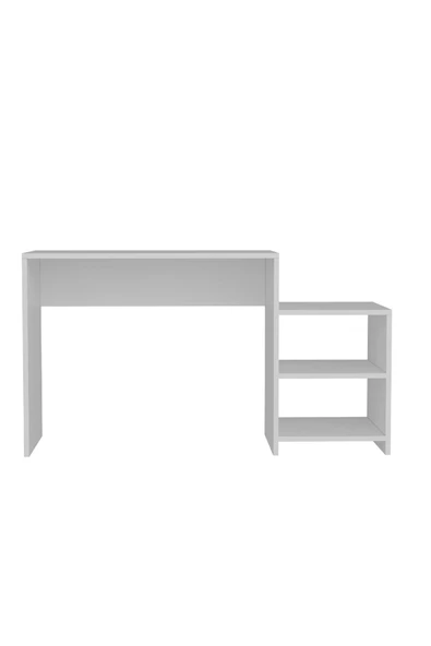 DEMONTE DECOR 2 Raflı Karen Çalışma Masası Beyaz - 3