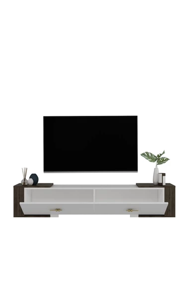 DEMONTE DECOR VERYDD 2'Lİ SALON TAKIMI 180 CM KONSOL (KX180) ve TV ÜNİTESİ BEYAZ-CEVİZ - 5