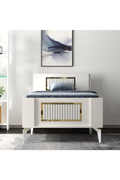 DEMONTE DECOR Norra Çocuk Genç Odası Takımı (G-C-L-P-R) Antrasit-Beyaz-Altın - 4