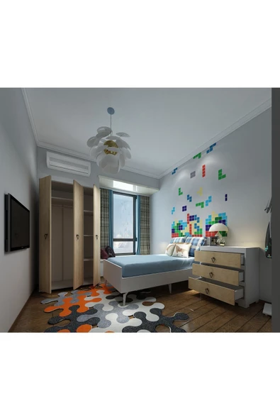 DEMONTE DECOR NİRVANNA ÇOCUK GENÇ ODASI TAKIMI (L-S-C) BEYAZ-SAFİRMEŞE - 7