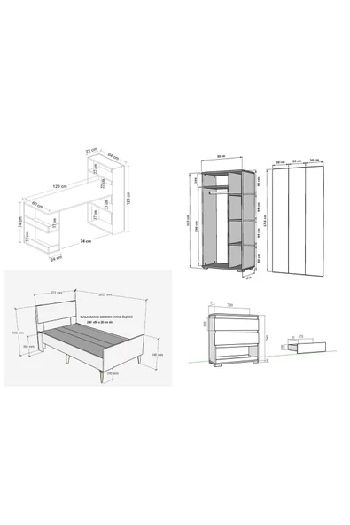 DEMONTE DECOR NİRVANNA ÇOCUK GENÇ ODASI (C-L-S-P) BEYAZ-BEYAZ - 7