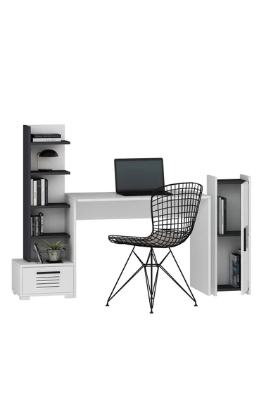 DEMONTE DECOR Asimo Çocuk Genç Odası Takımı (P-T-B) Antrasit-beyaz - 4
