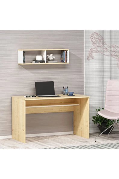 DEMONTE DECOR College Çalışma Masası Safir Meşe - Beyaz