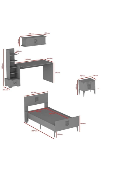 DEMONTE DECOR Asimo Çocuk Genç Odası Takımı (P-T-L-G) Safirmeşe-safirmeşe - 8