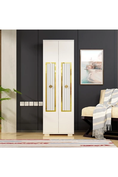 DEMONTE DECOR Norra Çocuk Genç Odası Takımı (H-B-L-P-R) Beyaz-Altın - 2
