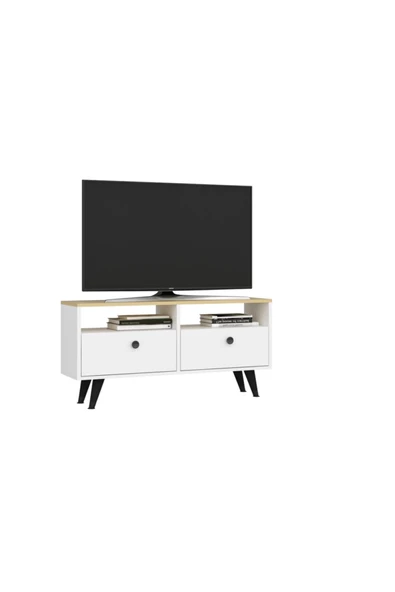 DEMONTE DECOR Denver Mini Tv Standı Safir meşe Beyaz - 3