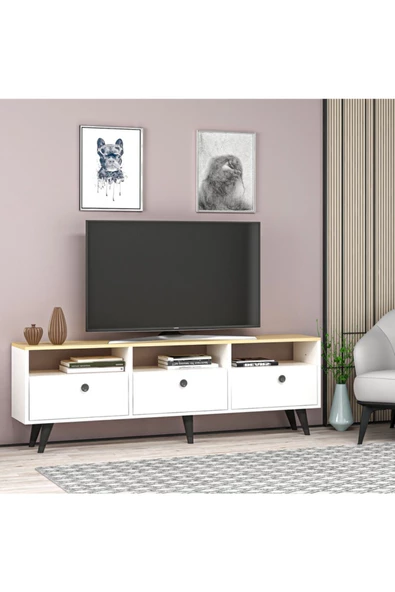 DEMONTE DECOR Denver Tv Standı Safirmeşe Beyaz