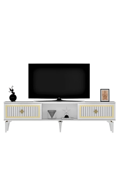 DEMONTE DECOR NİLL TV SEHPASI (ALT MODÜL) BEYAZ-ALTIN - 5