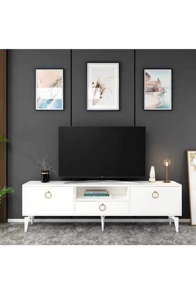 DEMONTE DECOR DRONE TV SEHPASI BEYAZ-BEYAZ - 2