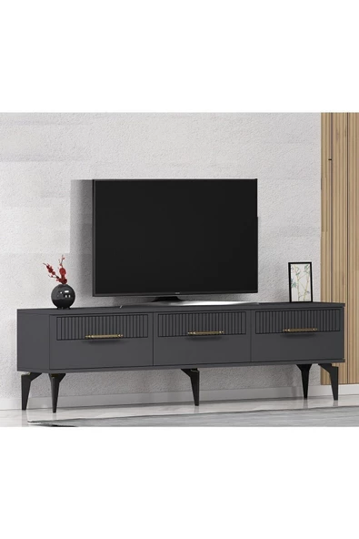 DEMONTE DECOR Alvin 180 Cm Tv Sehpası Antrasit Antrasit - 2