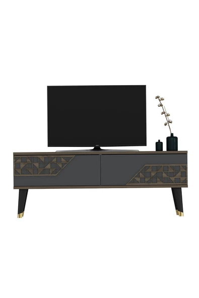 DEMONTE DECOR 2 Kapaklı Toronto Tv Sehpası Ceviz-antrasit - 3