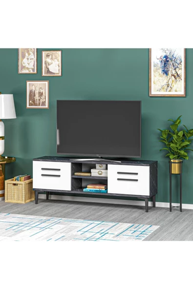 DEMONTE DECOR View Tv Ünitesi Mermer Beyaz