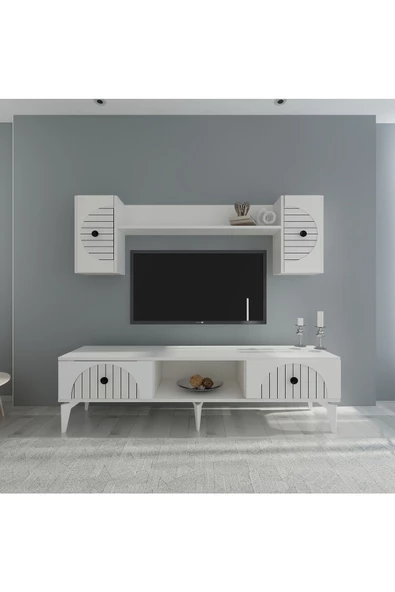 DEMONTE DECOR BREDDA TV ÜNİTESİ BEYAZ-BEYAZ