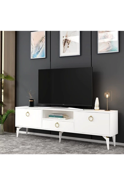 DEMONTE DECOR DRONE TV SEHPASI BEYAZ-BEYAZ