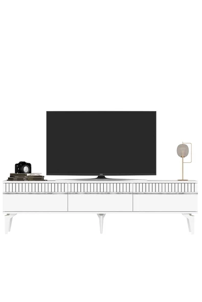 DEMONTE DECOR Deffne 180 Cm Tv Sehpası Beyaz-gümüş - 4