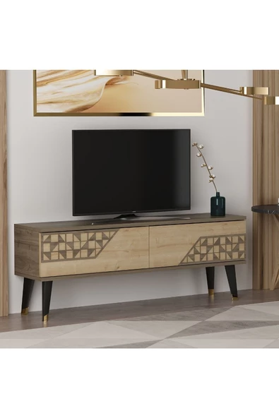 DEMONTE DECOR 2 Kapaklı Toronto Tv Sehpası Ceviz-safirmeşe