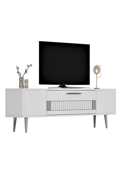 DEMONTE DECOR Fashion Tv Sehpası Beyaz-gümüş - 3