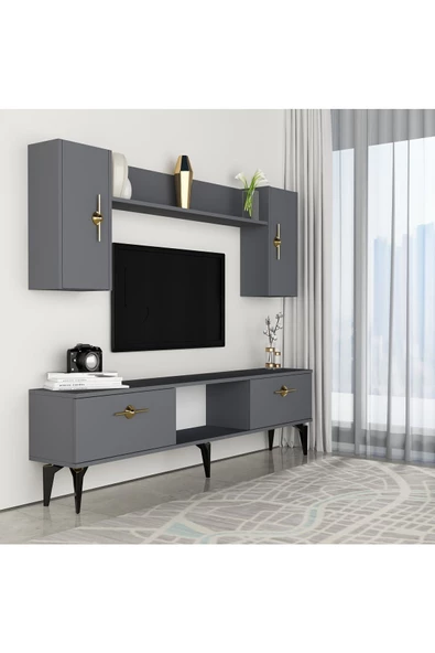 DEMONTE DECOR ZENİT TV ÜNİTESİ TAKIMI ANTRASİT-ANTRASİT - 2