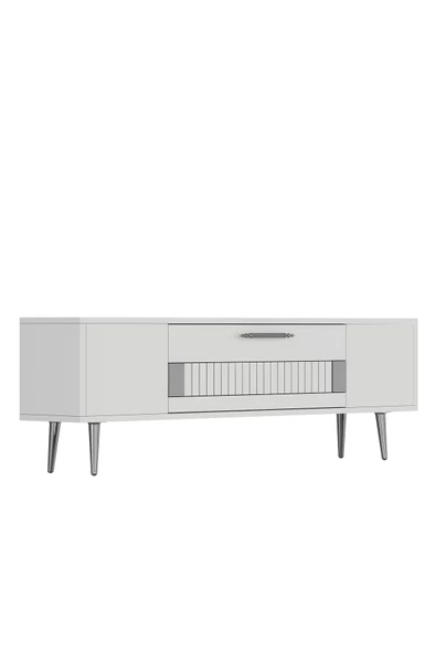 DEMONTE DECOR Fashion Tv Sehpası Beyaz-gümüş - 5