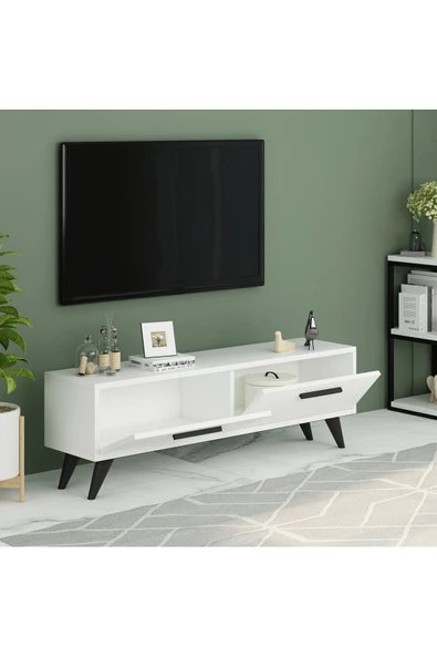 DEMONTE DECOR MELİSAA TV ÜNİTESİ, 120 CM, 2 KAPAKLI BEYAZ-BEYAZ - 2