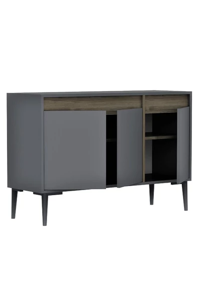 DEMONTE DECOR ASUDE TV SEHPASI,KONSOL ve ORTA SEHPA 3'LÜ SALON TAKIMI ANTRASİT-CEVİZ - 3