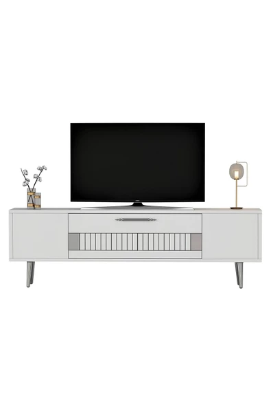 DEMONTE DECOR Fashion Tv Sehpası Beyaz-gümüş - 2