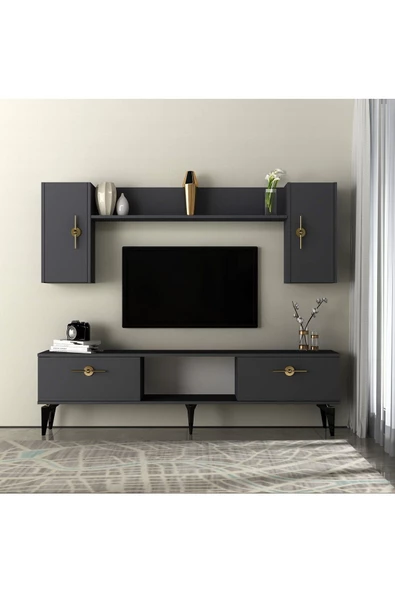 DEMONTE DECOR ZENİT TV ÜNİTESİ TAKIMI ANTRASİT-ANTRASİT