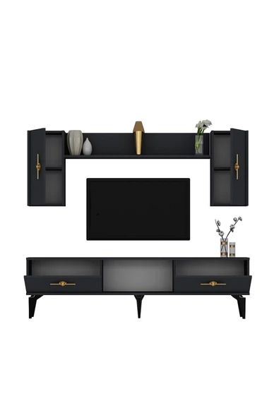 DEMONTE DECOR ZENİT TV ÜNİTESİ TAKIMI ANTRASİT-ANTRASİT - 5