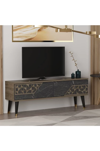 DEMONTE DECOR 2 Kapaklı Toronto Tv Sehpası Ceviz-royalmermer
