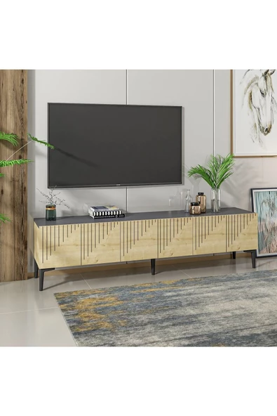 DEMONTE DECOR Artemis Tv Ünitesi 180 Cm Safirmeşe-antrasit