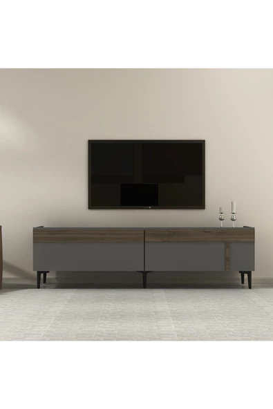 DEMONTE DECOR ASUDE TV SEHPASI (ALT MODÜL) ANTRASİT-CEVİZ