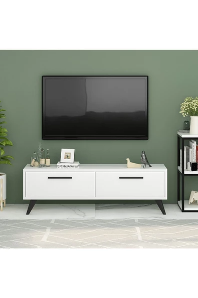 DEMONTE DECOR MELİSAA TV ÜNİTESİ, 120 CM, 2 KAPAKLI BEYAZ-BEYAZ