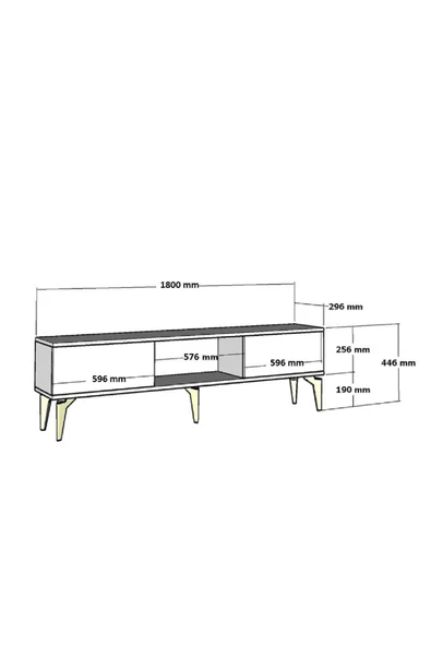 DEMONTE DECOR Alvin 180 Cm Tv Sehpası Antrasit Antrasit - 6