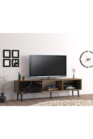 DEMONTE DECOR Lipa Tv Ünitesi Ceviz-royalmermer