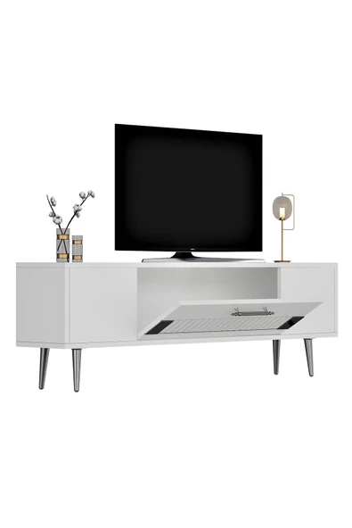 DEMONTE DECOR Fashion Tv Sehpası Beyaz-gümüş - 4