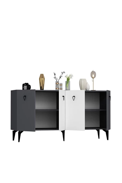 DEMONTE DECOR MİA KONSOL ANTRASİT-BEYAZ - 5