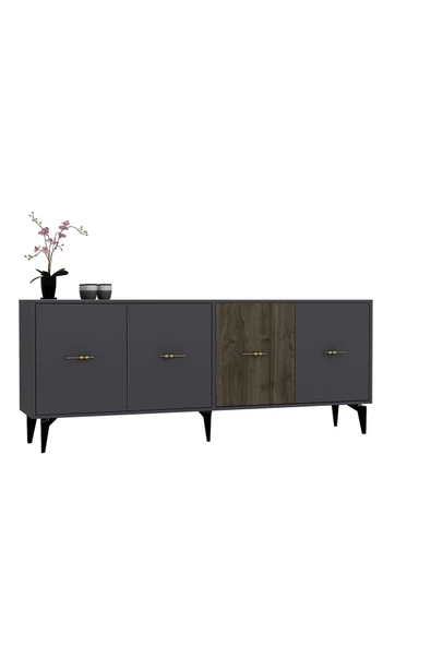 DEMONTE DECOR VERY 180 CM KONSOL (KX180) ANTRASİT-CEVİZ - 4