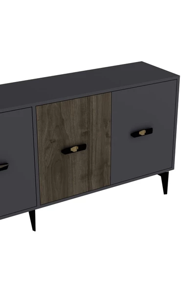 DEMONTE DECOR CHERRY 180 CM KONSOL(KX180) ANTRASİT-CEVİZ - 5