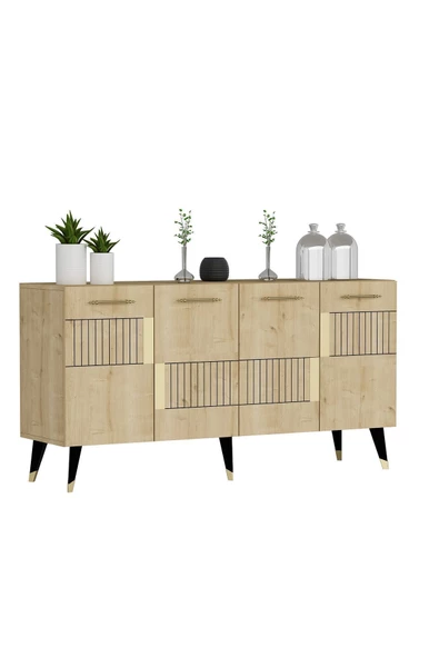 DEMONTE DECOR 4 Kapaklı Moda Konsol Safirmeşe-altın - 6