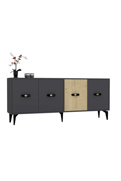 DEMONTE DECOR CHERRY 180 CM KONSOL(KX180) ANTRASİT-SAFİRMEŞE - 4