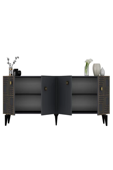 DEMONTE DECOR OSSO KONSOL ANTRASİT (CEVİZ DESEN) - 4