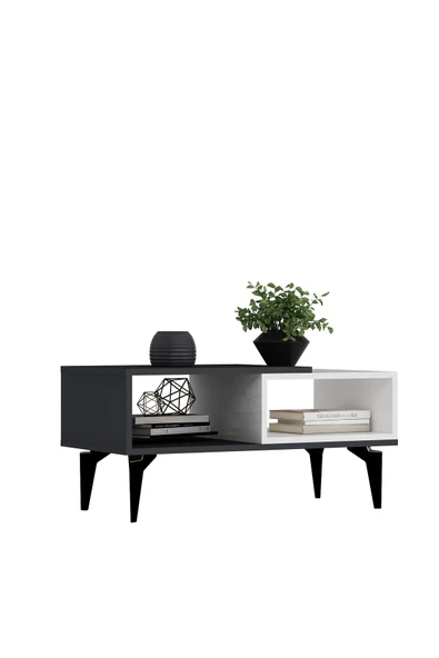 DEMONTE DECOR FLY ORTA SEHPA ANTRASİT-BEYAZ - 5