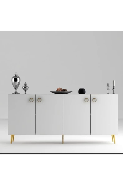 DEMONTE DECOR DROP KONSOL BEYAZ-ALTIN - 6