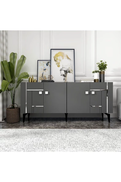 DEMONTE DECOR MADERA KONSOL ANTRASİT-GÜMÜŞ