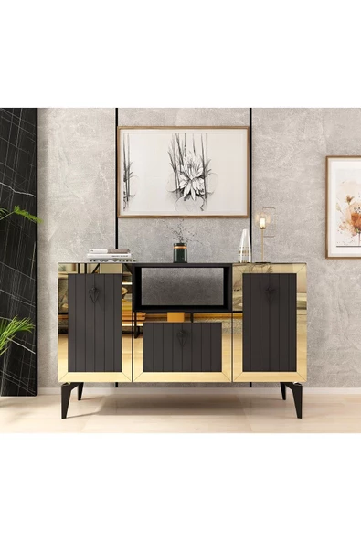 DEMONTE DECOR LINDA KONSOL ANTRASİT-ALTIN - 2