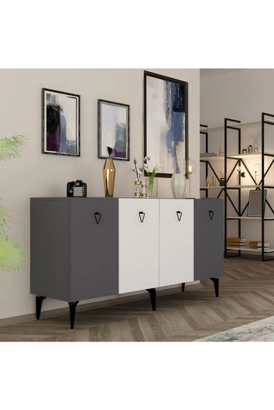 DEMONTE DECOR MİA KONSOL ANTRASİT-BEYAZ