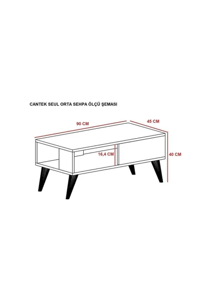 cantek Bir Raflı Seul Orta Sehpa Safirmeşe-beyaz - 5