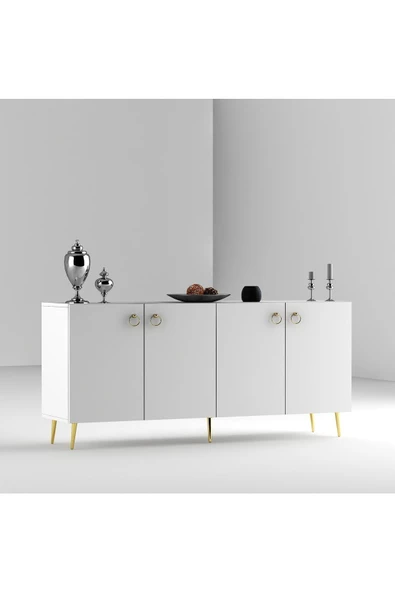 DEMONTE DECOR DROP KONSOL BEYAZ-ALTIN - 5