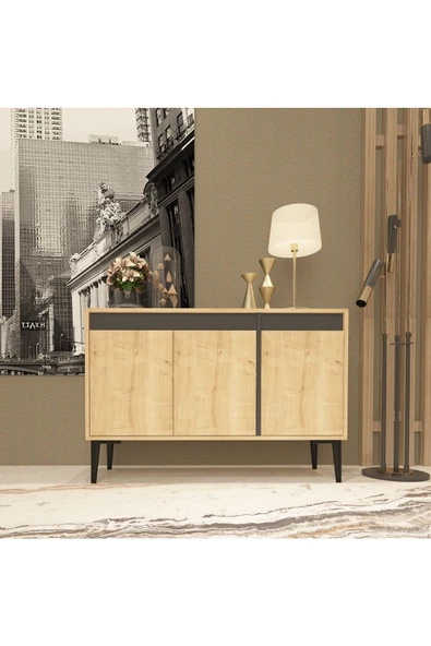 DEMONTE DECOR 3 Kapaklı Asude Konsol Safirmeşe-antrasit